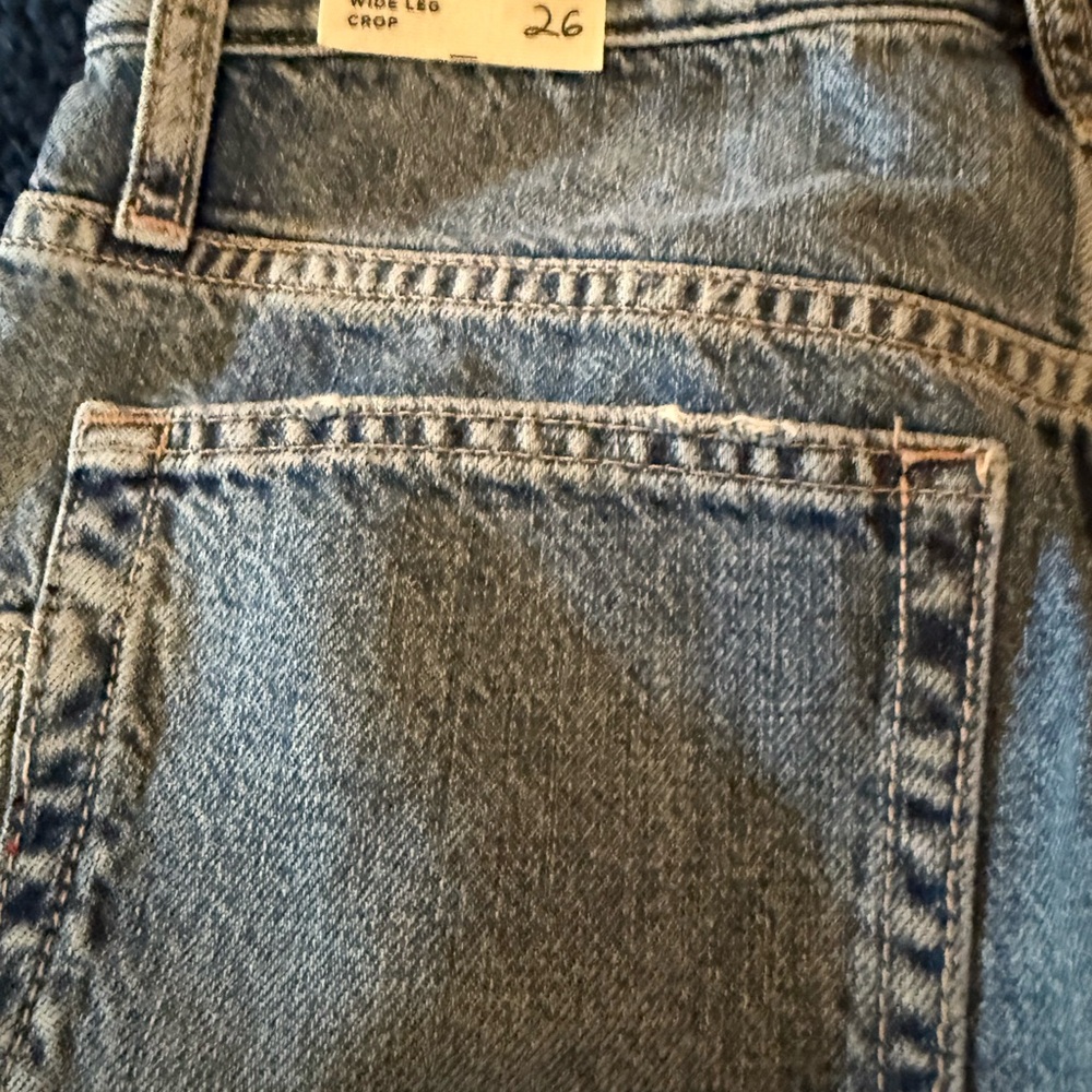 We The Free  Wide Leg ripple cropped Jeans. New with plastic tag. - Picture 5 of 7